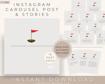 Realtor Instagram Carousel Post, Real Estate Social Media Templates, Real Estate Marketing, Social Media Content, Real Estate Farming, Canva