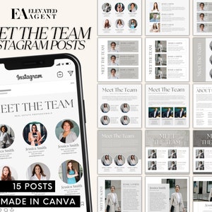 Meet The Team Template, Agent Introduction Instagram Post, About Us, Real Estate Marketing, Realtor Instagram, Social Media Content, Canva