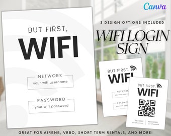 Airbnb Welcome Sign, Guest Wifi Poster (Printable Template)