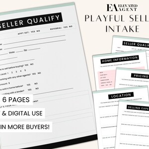 Seller Questionnaire, Real Estate Template, Real Estate Marketing, Real Estate Seller Questionnaire, Listing Presentation, Realtor Follow Up