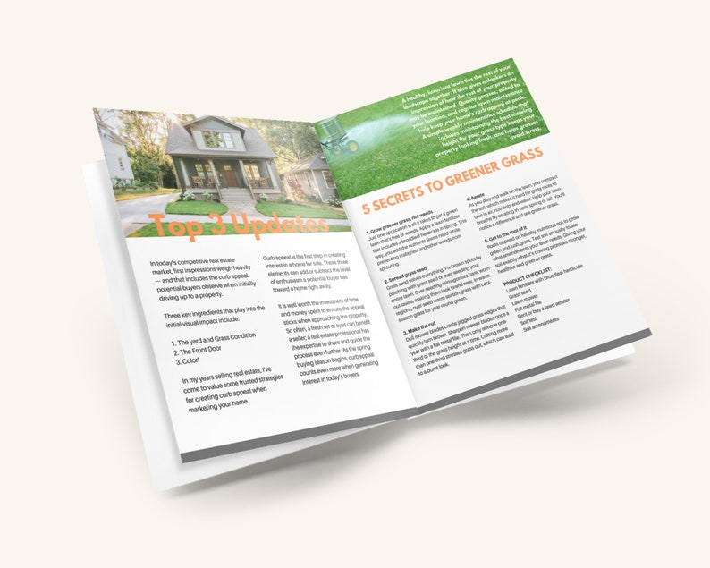 Spring Curb Appeal Workbook, Real Estate Template, Home Seller Packet, Realtor Marketing, Yard Maintenance, Home Design, Canva Flyer