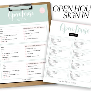 Editable Open House Sign In Sheet, Realtor Open House Form, Real Estate Marketing, Real Estate Printable, Canva Template, Instant Download