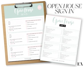 Bearbeitbares Open House-Anmeldeblatt, Makler Open House-Formular, Wohnungsmarkting, druckbare Wohnung, Canva-Vorlage, Sofort-Download