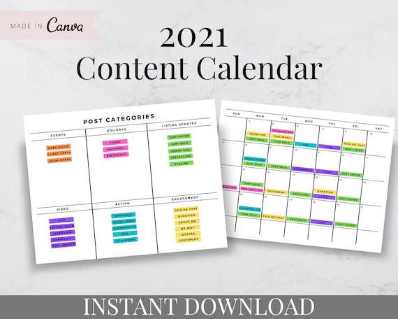 Real Estate Social Media Content Calendar for 2021 Real Estate Social Media  Realtor Social Media Social Media Plan Facebook Marketing - Etsy