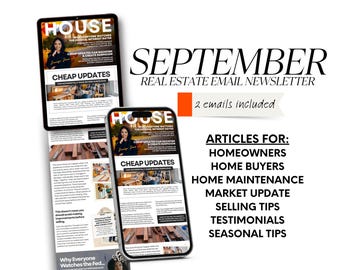 Real Estate September Email Newsletter, Fall Realtor Marketing Template (Canva)