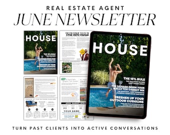 Real Estate June Newsletter Template, Summer Printable Newsletter