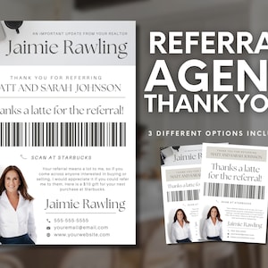 Referral Agent Flat Card, Real Estate Template, Agent Referral Thank You Card, Real Estate Flyer,  Real Estate Agent Editable Canva Template