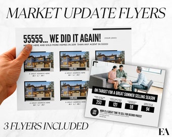 Real Estate Market Update Flyer Template, Realtor Marketing (Canva)