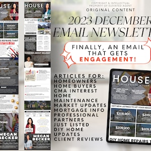 December Email Newsletter Template Real Estate Newsletter Christmas Newsletter Realtor Newsletter December Newsletter Email Marketing