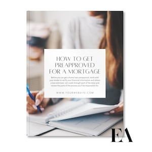 Getting Pre-Approved for a Mortgage, Real Estate Template, Home Buyer Guide, Mortgage Marketing, Loan Office, Real Estate Flyer, Canva