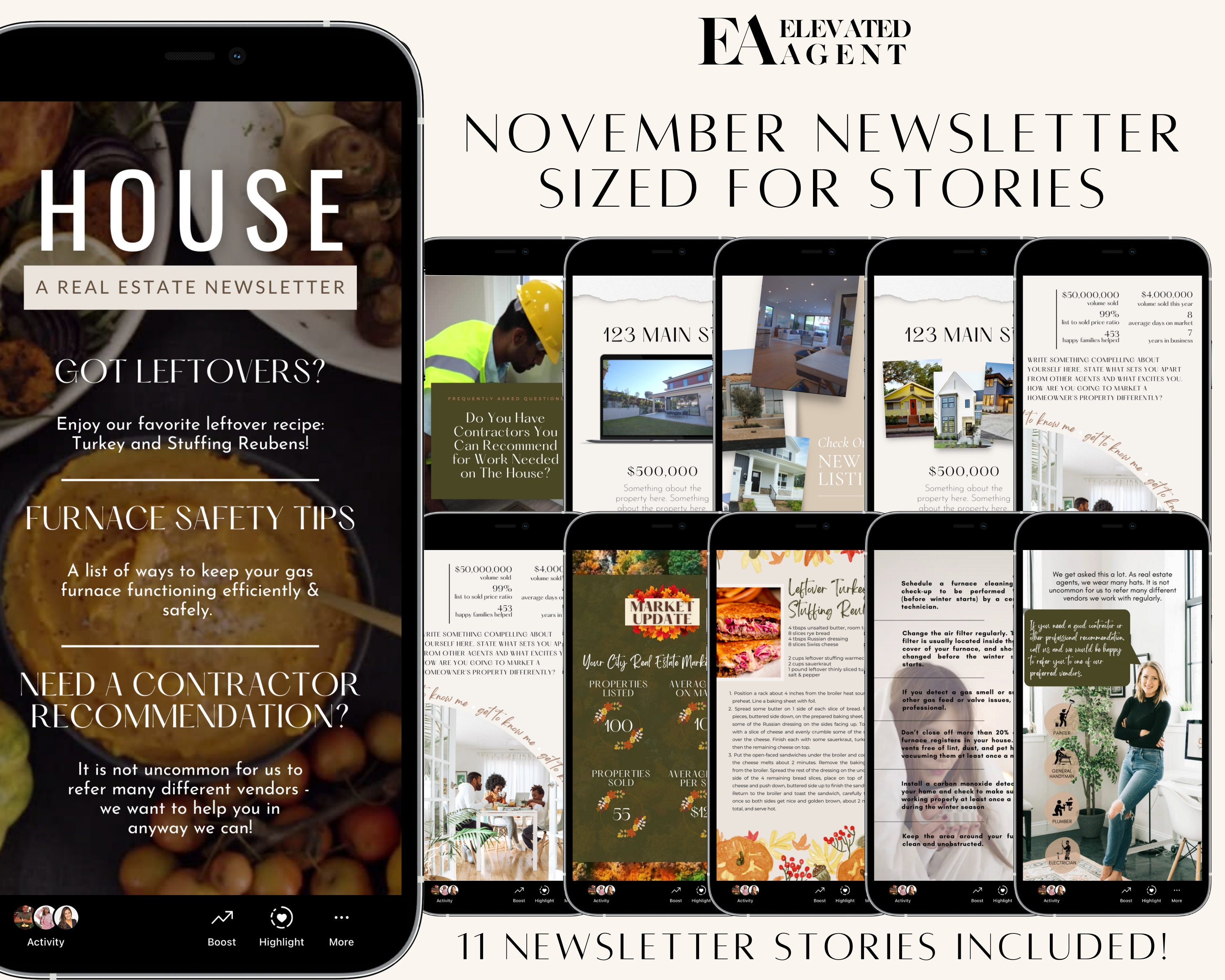 November Real Estate Social Media, Real Estate November Newsletter, Real Estate Social Media, Real Estate Newsletter,Realtor Fall Newsletter
