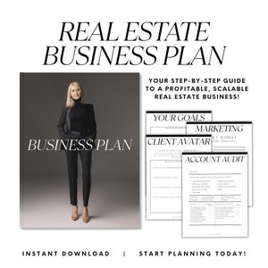 Real Estate Business Plan Template, Real Estate Marketing, Marketing Plan, Agent Business Plan, Real Estate Planner, Realtor Goal Tracker