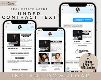 Text Message Under Contract Update, Real Estate Text Message, Real Estate Marketing, Under Contract Flyer, Under Contract, Buyer Template