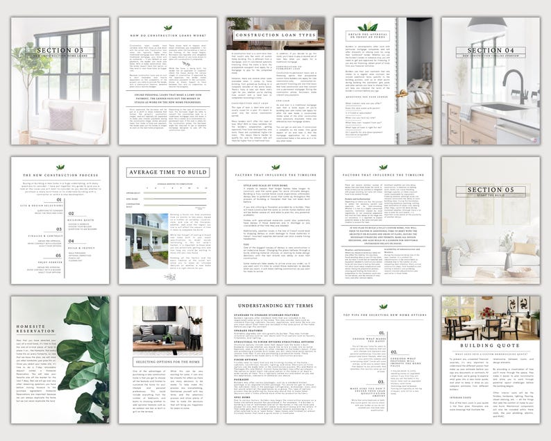 Realtor Tools Real Estate Digital Download New Home Construction Guide Builder Selection Guide Real Estate Client Resources Canva Template Marketing Material Lead Magnet