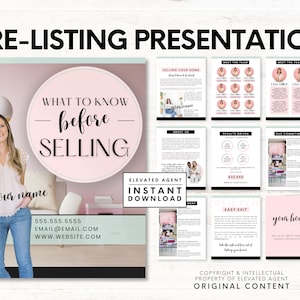 Seller Pre-Listing Presentation, Real Estate Template, Real Estate Marketing, Seller Guide, Canva, Real Estate, Realtor, Pre-Listing Packet