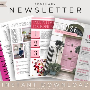 Real Estate Newsletter, February Newsletter, Valentines Newsletter, Real Estate Marketing, Realtor Email, Real Estate Templates, Real Estate