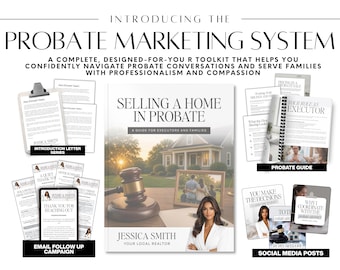 Real Estate Probate Marketing System, Agent Probate Listing Toolkit, Realtor Printable Marketing Bundle (Canva)