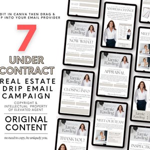 Real Estate Email Template, Under Contract Real Estate Drip Campaign, Realtor Email Template, Transaction Coordinator, Home Buyer, Seller