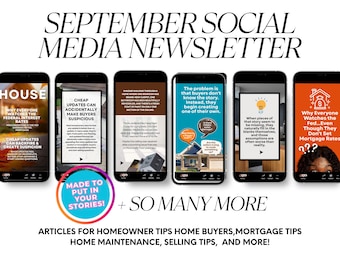Real Estate September Social Media Newsletter Template, Fall Realtor Marketing