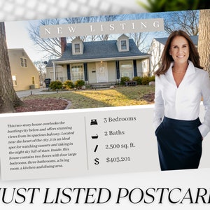 Real Estate Farming Postcard, Real Estate Marketing, Real Estate Postcard Template, Just Listed Postcard, Selling Postcard, Canva Postcard