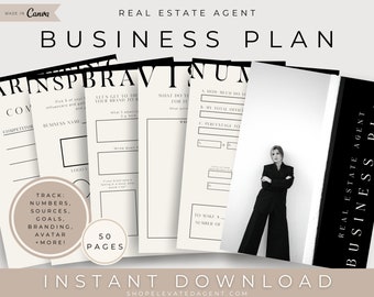 Real Estate Business Plan, Real Estate Marketing, Business Plan Template, Marketing Plan, Agent Business Plan, Real Estate Planner