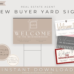 Real Estate Sign - Realtor Sign - Sold Sign - Closing Sign - Sign Rider - Real Estate Templates - Buyer Sign - Real Estate Yard Sign - Buyer