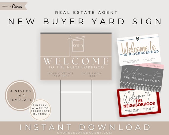 Real Estate Sign - Realtor Sign - Sold Sign - Closing Sign - Sign Rider - Real Estate Templates - Buyer Sign - Real Estate Yard Sign - Buyer