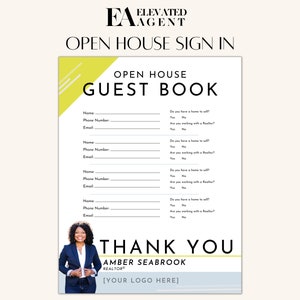 Open House Sign-In Sheet, Sign In Sheet, Open House Flyer, Real Estate Open House, Realtor Open House, Real Estate Marketing, Real Estate