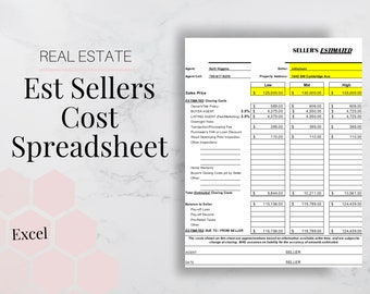 Home Seller Closing Cost Spreadsheet Real Estate Excel - Etsy