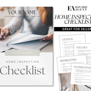 Home Inspection Preparation Checklist, Real Estate Seller Checklist, Prepare for a Home Inspection, Real Estate Marketing, Realtor Templates