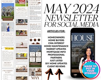 May Real Estate Newsletter Template: Realtor Social Media (Canva)