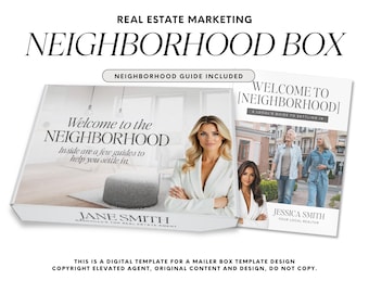 Real Estate Neighborhood Box with Neighborhood Community Guide Template- Realtor Closing Gift