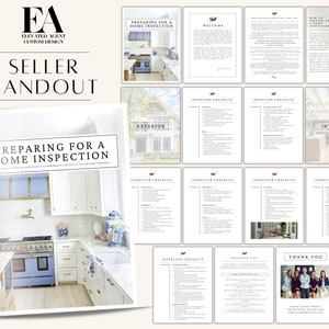 Home Inspection Preparation Checklist, Prepare for a Home Inspection, Real Estate Marketing, Realtor Templates, Seller Packet,Seller Handout
