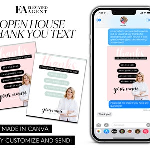 Real Estate Open House, Open House, Digital Thank You, Real Estate Thank You, Open House Template, Digital Agent, Real Estate Text Marketing