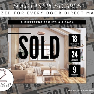 Real Estate Farming Postcard, Real Estate Marketing, Real Estate Postcard Template, Sold Fast Postcard, Selling Postcard, Canva Postcard