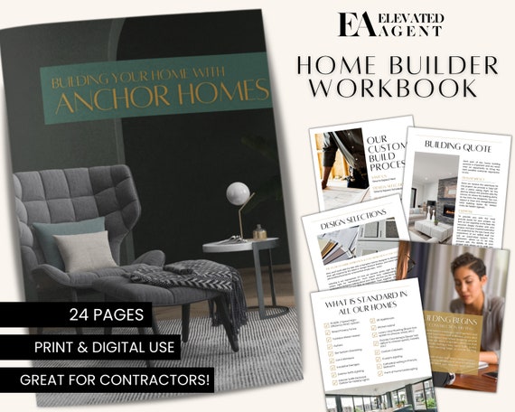 New Construction Guide, New Construction Real Estate, New Home Construction Checklist, Home Building Planner, Construction Template, Builder