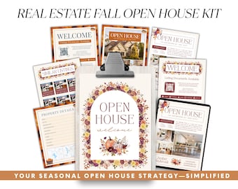 Fall Open House Kit, Autumn Real Estate Marketing Template