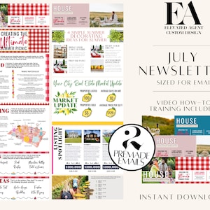Real Estate Email Newsletter, July Newsletter, Summer Newsletter, Real Estate Marketing, Realtor Email, Real Estate July Email, Email Market