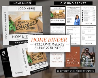 New Home Binder, Real Estate Closing Packet, Home Binder, Welcome Home Packet, Realtor Closing Gift, Closing Binder, Closing Gift,Home Buyer