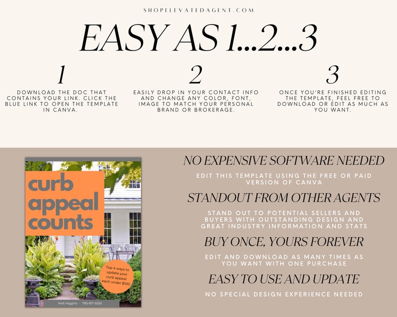 Spring Curb Appeal Workbook, Real Estate Template, Home Seller Packet, Realtor Marketing, Yard Maintenance, Home Design, Canva Flyer
