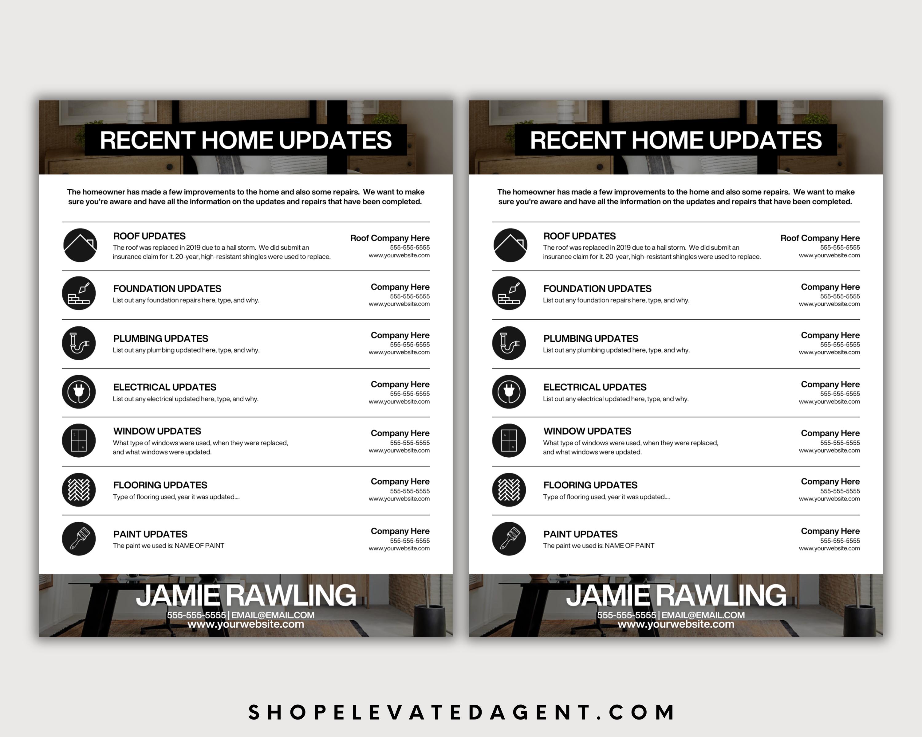 Real Estate Home Update Flyer: Canva Template - Etsy