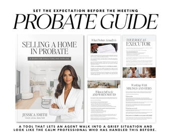 Real Estate Probate Guide Template, Home Seller, Realtor Marketing