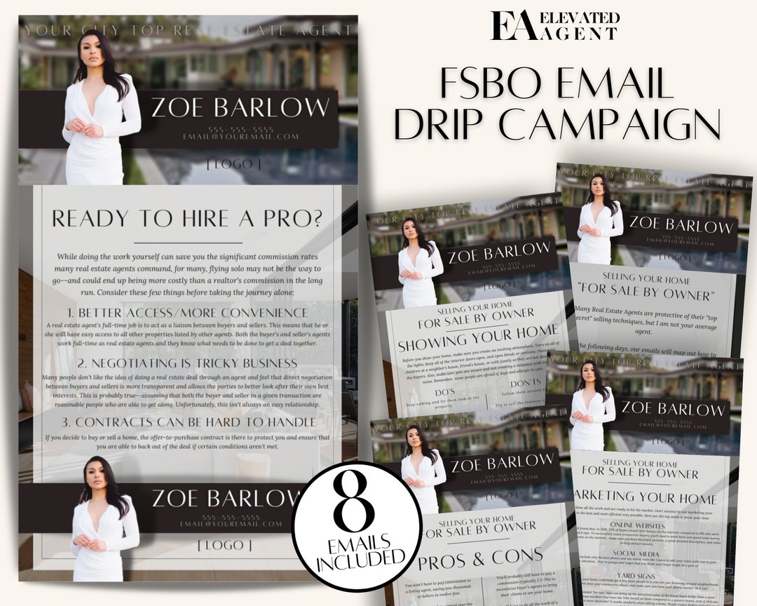 For Sale by Owner Email Drip Campaign, Real Estate Template, FSBO Guide For Sale by Owner Email Drip Campaign, Real Estate Template, FSBO Guide