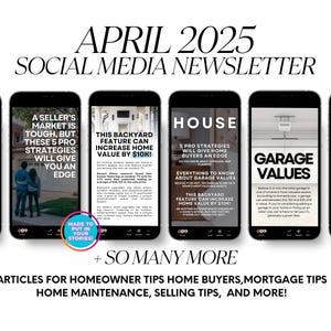 Real Estate April Social Media Newsletter Template, Realtor Instagram, Spring Newsletter, Real Estate Marketing, Realtor Canva Flyer, Easter