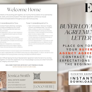 Può includere: Una lettera di Accordo di Fedeltà dell'Acquirente stampabile per agenti immobiliari. Il documento è progettato per essere posizionato sopra un contratto di agenzia di acquisto. Il testo recita "Accordo di Fedeltà dell'Acquirente" e "Posizionare sopra il contratto di agenzia di acquisto del tuo acquirente per stabilire le aspettative fin dall'inizio".