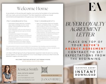 Real Estate Buyer's Agreement Letter, Contract Template, Moving Checklist, Real Estate Flyer, Home Buyer Agreement, Real Estate Marketing