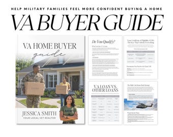 Real Estate VA Homebuyer Guide Template, Veterans Affairs Loan, Realtor Marketing