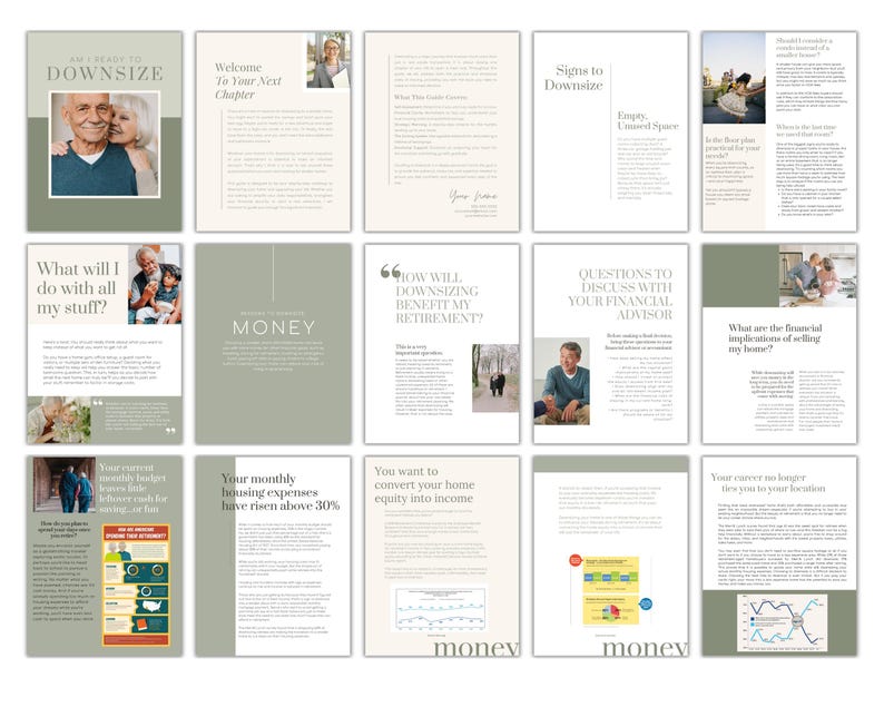 Real Estate Marketing Downsizing Guide Printable Agent Resource Senior Moving Guide Digital Download Retirement Planning Lead Magnet Home image 2
