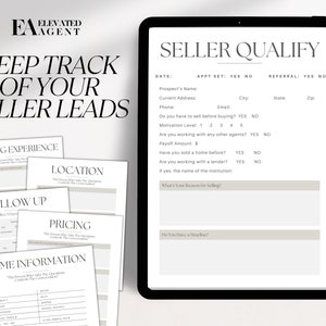 Seller Questionnaire, Real Estate Template, Real Estate Marketing, Real Estate Seller Questionnaire, Listing Presentation, Realtor Follow Up