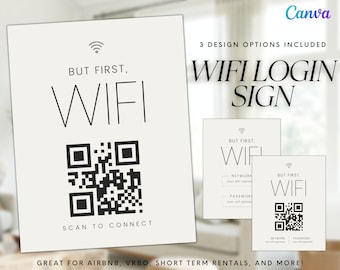 Bearbeitbare WLAN-Passwortschild-Vorlage, Canva Airbnb VRBO Schild